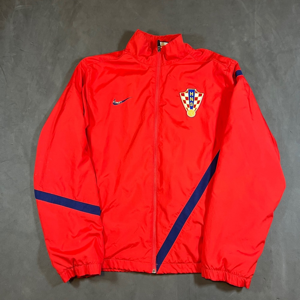 Nike Croatia HNS Track Jacket Mens Medium Red Soccer Football Hrvatska Full Zip
